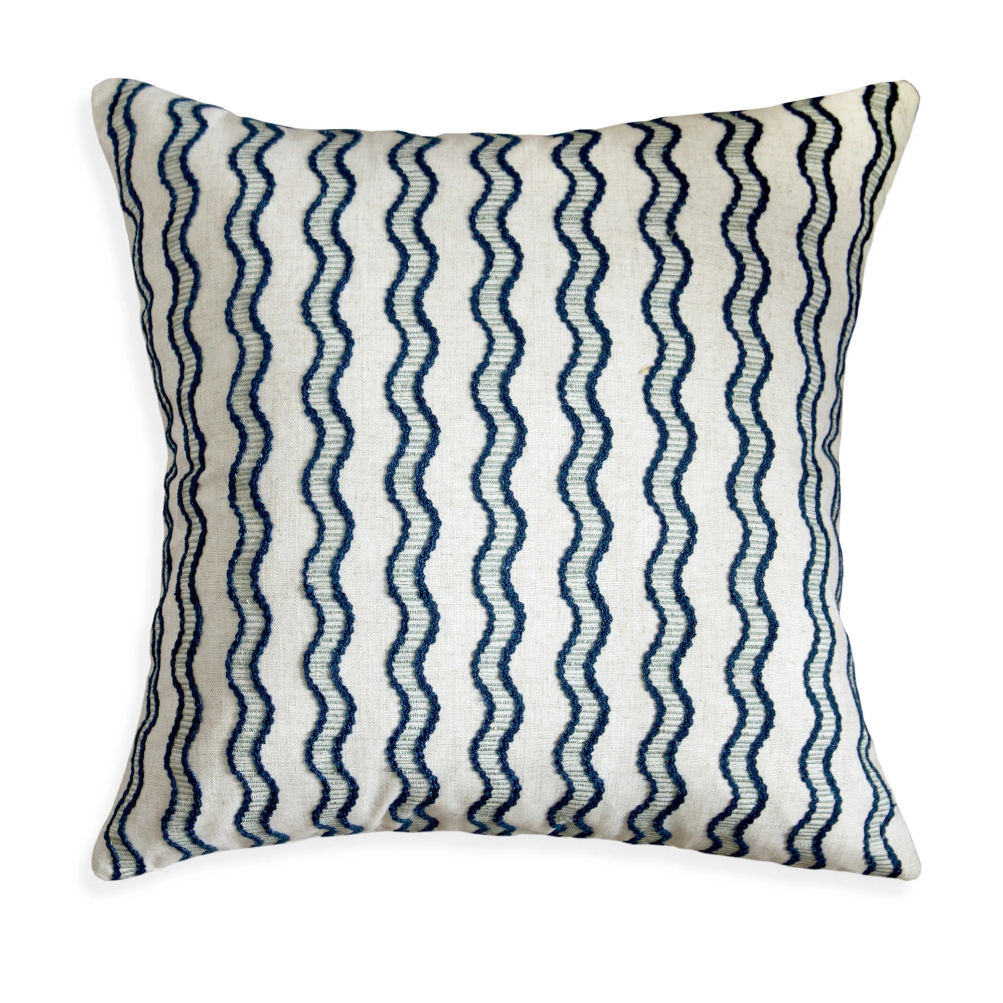 Custom Pillow: Beatrice, Embroidered Wave - Pepper Home | Pepper