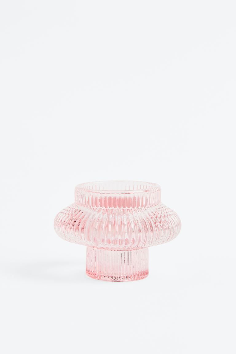 Glass Candle Lantern - Pink - Home All | H&M US | H&M (US + CA)
