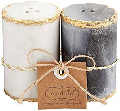 Amazon.com: Mud Pie Marble Salt And Pepper Set, 2 3/4" x 1 3/4" dia, Multi: Home & Kitchen | Amazon (US)