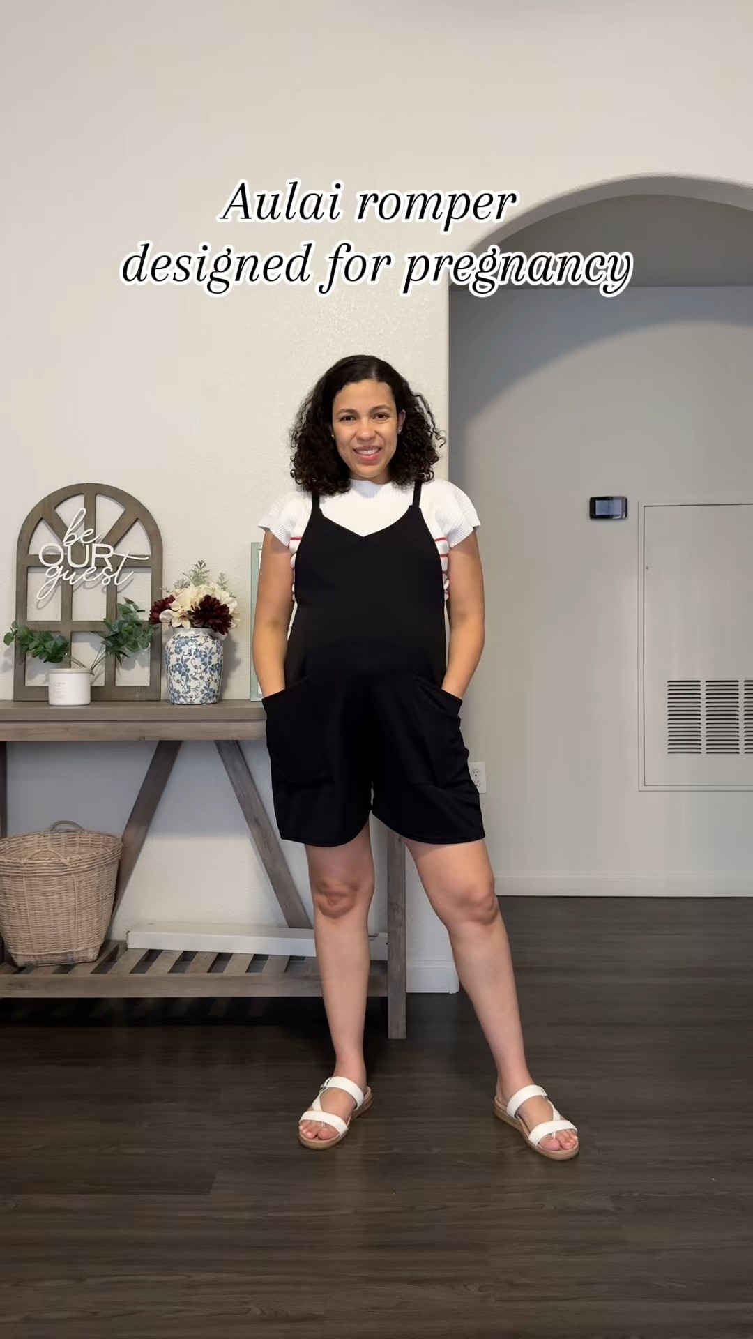 Loving this romper to survive the hot days ☀️! 

I’m wearing size small, it’s super stretchy and airy ☺️

Maternity romper | maternity outfit | romper | jumpsuit | onesie | styling the bump 


#LTKPetite #LTKStyleTip #LTKBump