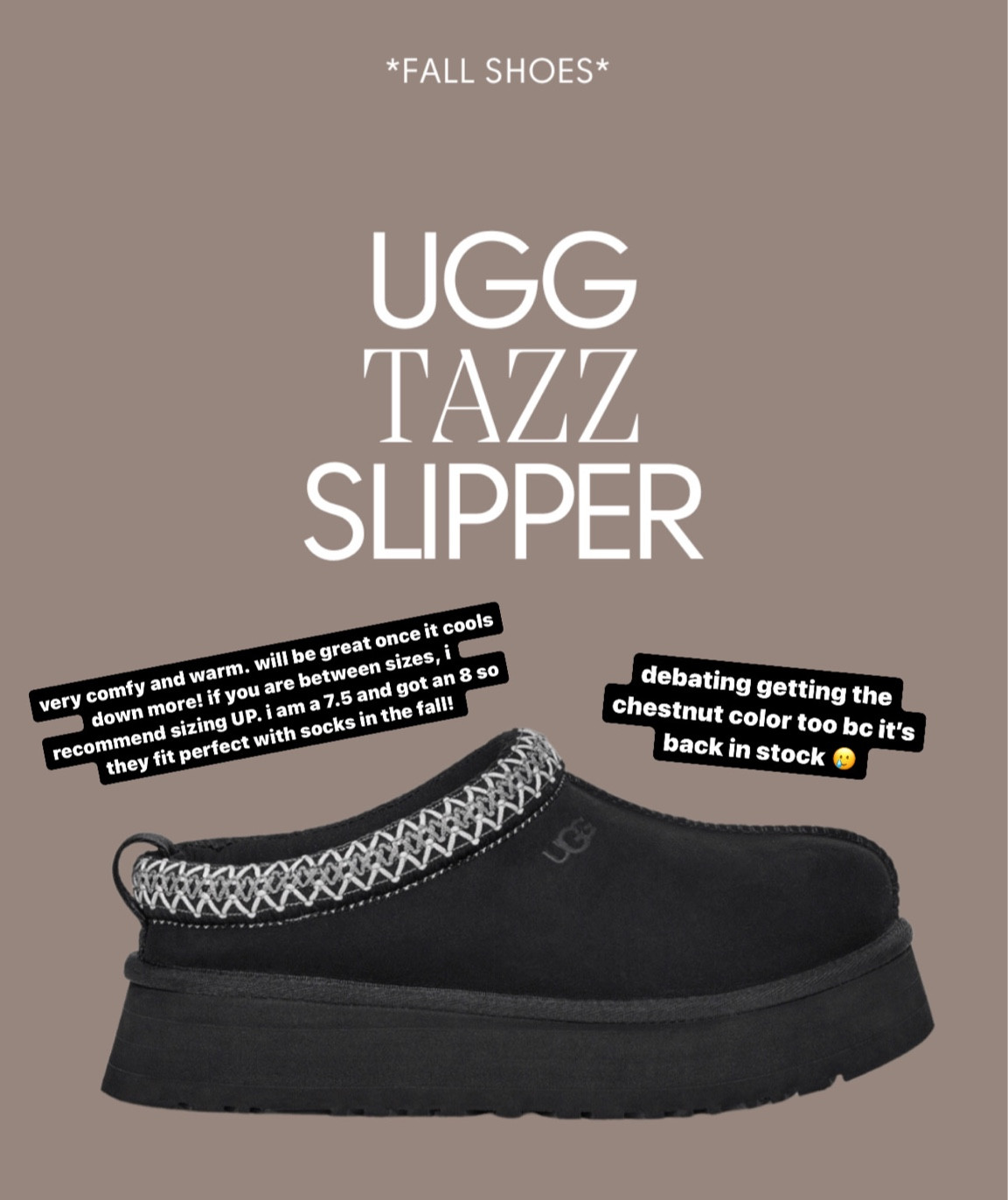 UGG tazz slippers are back in stock in many sizes! I recommend sizing up! These are so perfect and comfy for fall! 

#LTKSeasonal #LTKshoecrush #LTKmidsize
