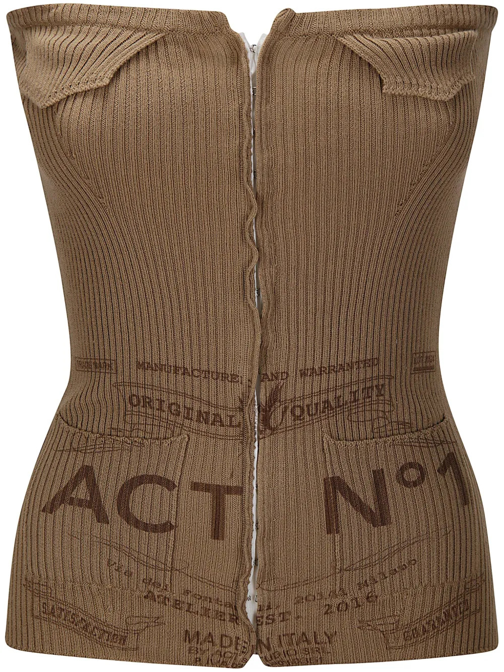 ACT Nº1 logo-print Strapless Cotton Top  - Farfetch | Farfetch Global