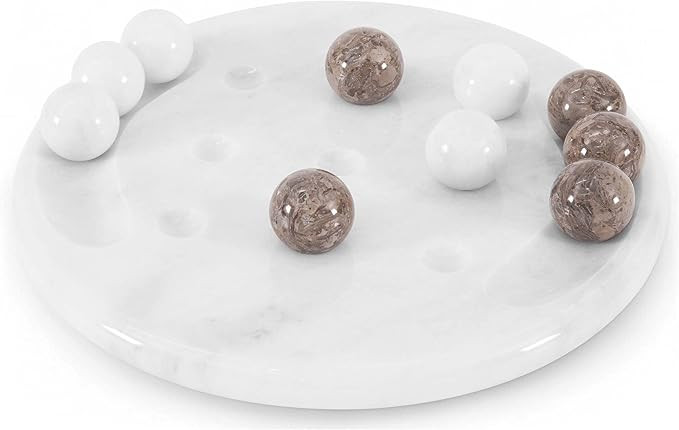 Radicaln Marble Tic Tac Toe Game 10" Inch White & Oceanic Handmade Adult Games for Game Night, Ad... | Amazon (US)
