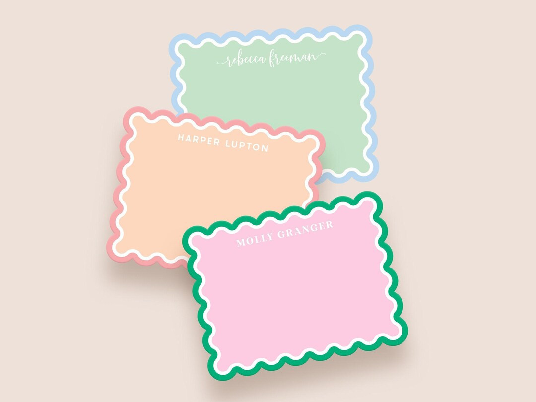 Scalloped Stationery Set - Personalized Note Cards With Envelopes- Elegant and Unique Customized ... | Etsy (US)
