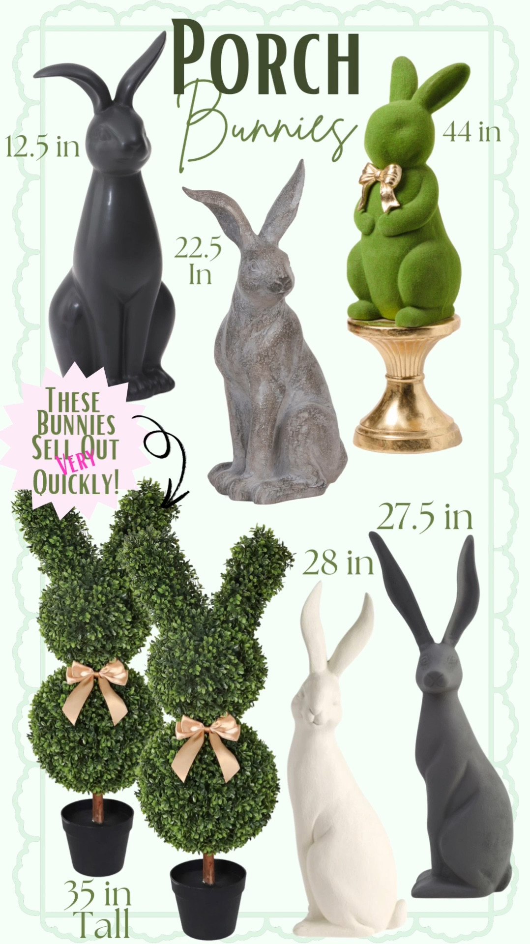 Outdoor Bunnies
🤍

Outdoor Easter Decor, Easter Home Decor, Elegant Easter Decor, Easter Party

#LTKMostLoved 

#LTKSeasonal #LTKHome