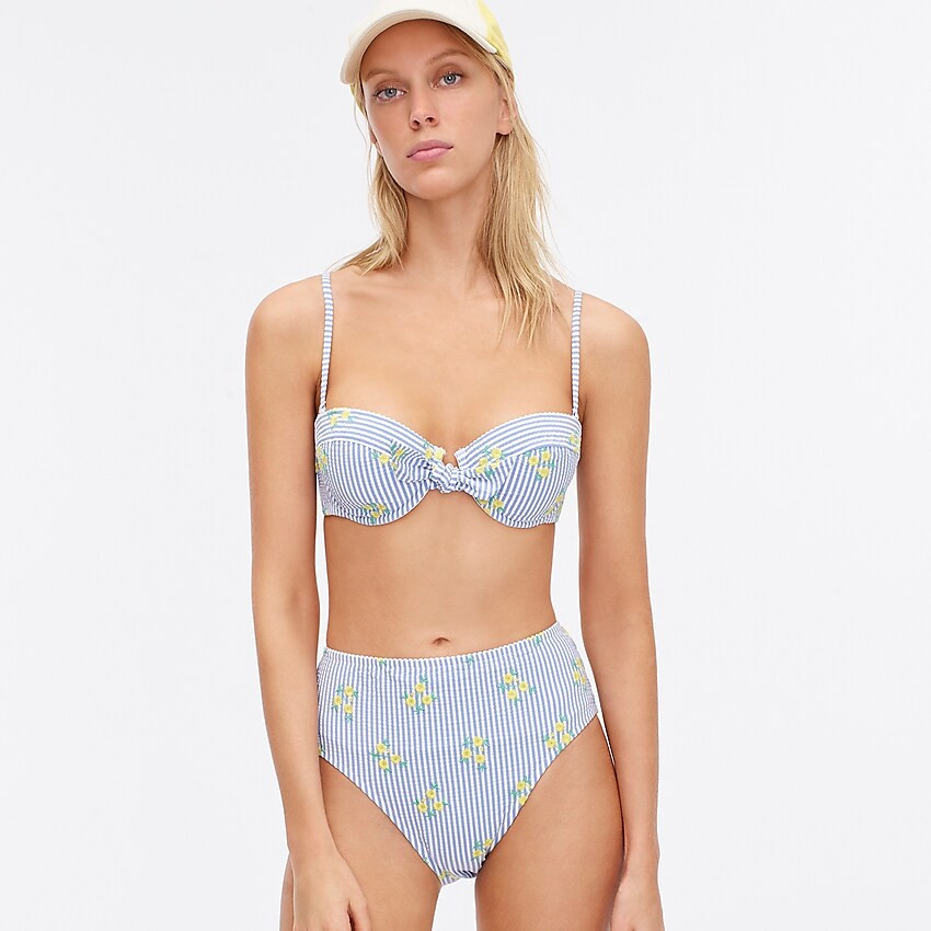 Underwire bikini top in embroidered seersucker | J. Crew US