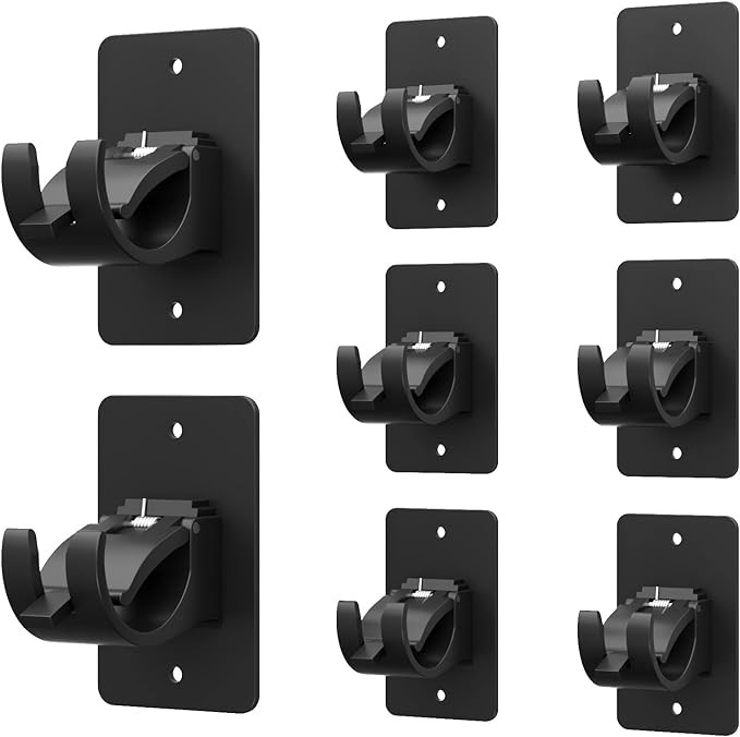 8 Pieces Self Adhesive Curtain Rod Bracket, Universal Plastic Curtain Rod Holders, No Drill Curta... | Amazon (US)
