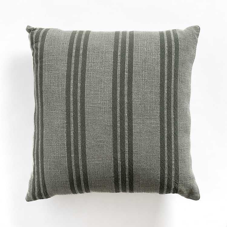New! Green Providence Stripe Pillow | Kirkland's Home