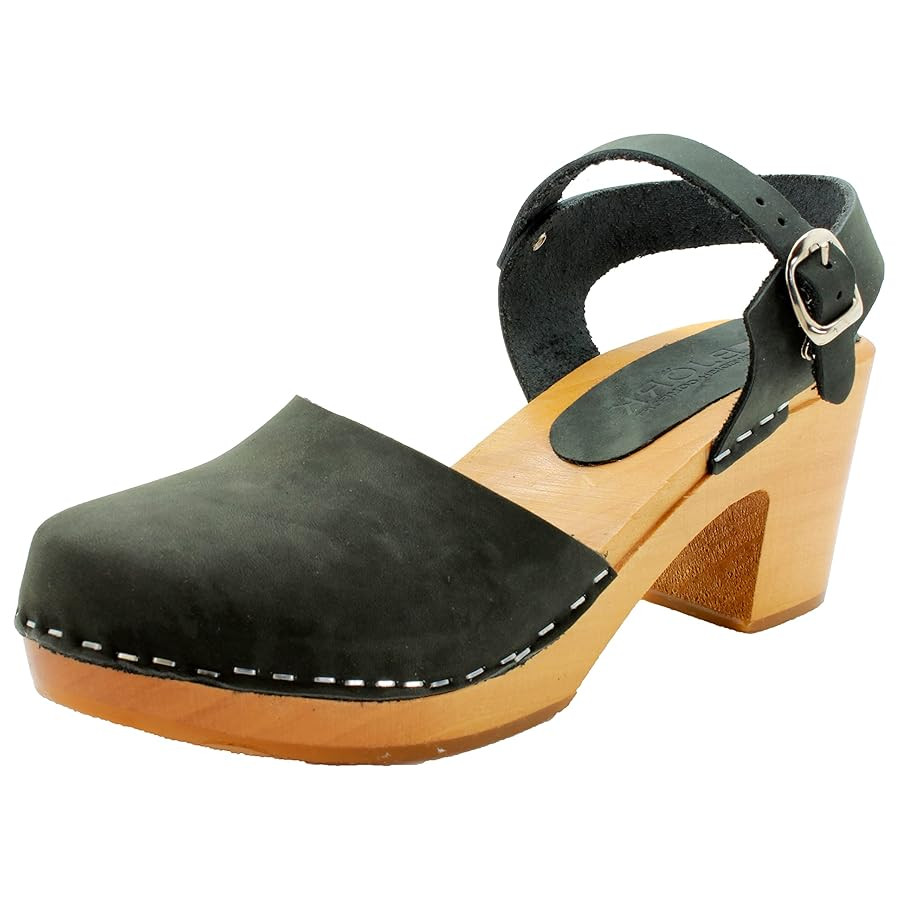 Bjork Margareta Mid-Heel Wooden Swedish Clog Sandals | Amazon (US)