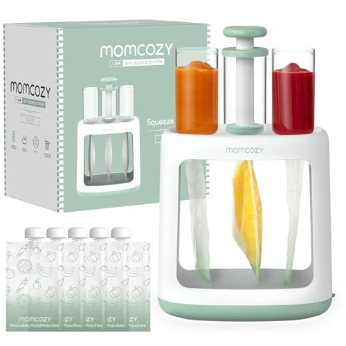 Momcozy Squeeze Station,Baby Food Maker&Pouch Filler for Homemade Baby Puree, BPA-Free, Dishwasher Safe, with Reusable Baby Food Pouches for Babies & Toddlers | Amazon (US)