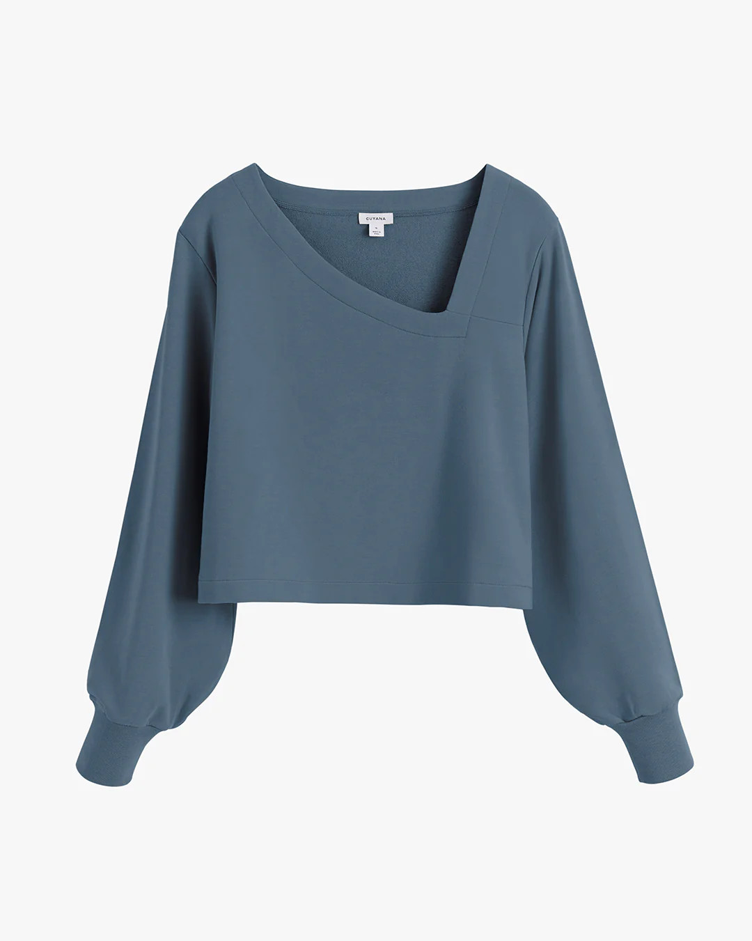 French Terry Asymmetrical Neckline Top | Cuyana