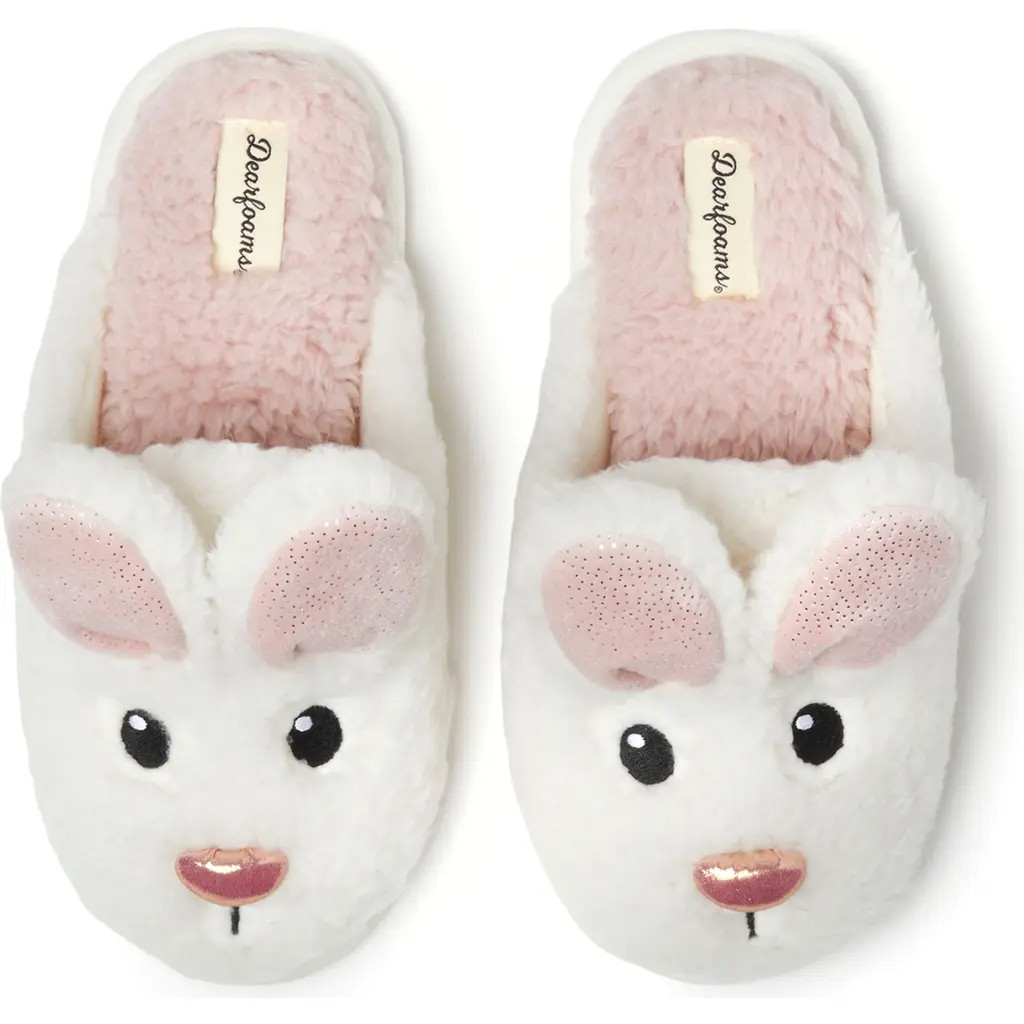 DEARFOAMS Shay Novelty Easter Bunny Rabbit Scuff Slipper in Muslin at Nordstrom, Size Small | Nordstrom
