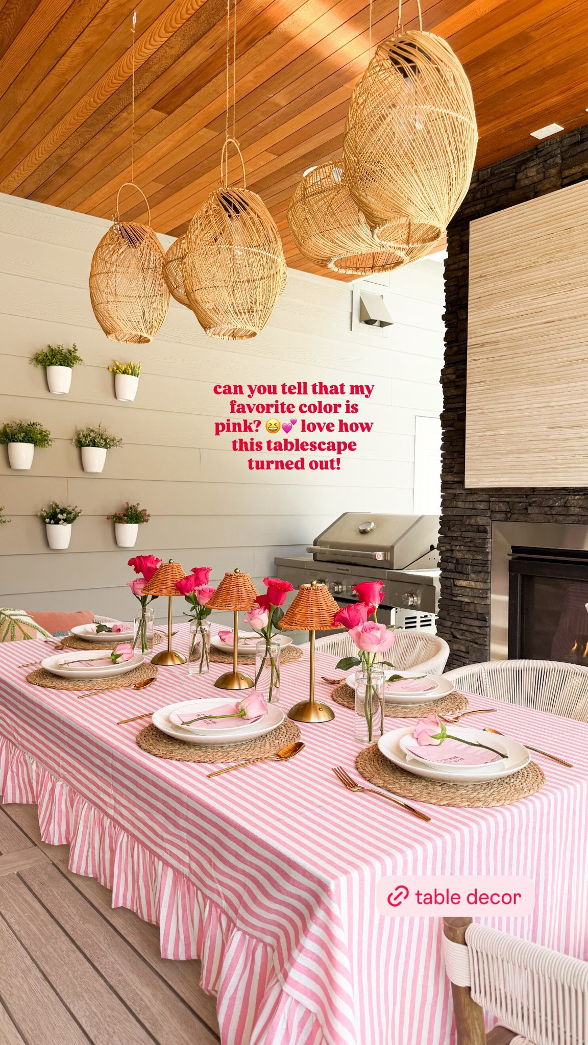Summer tablescape with striped ruffle table cloth and rattan table lamps!

Tablecloth, glass carafe, bud vases, placemats, table lamp, dress

#LTKsummer #LTKhome
