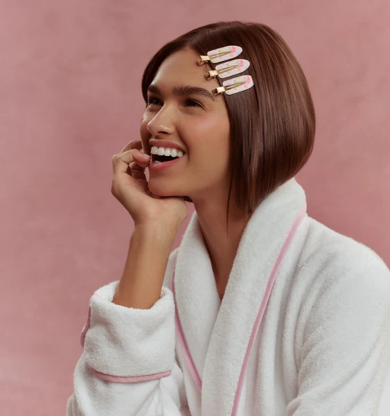 The Hill House x Wet Brush GRWM Clips - Blue Vine Stripe and Pink Floral | Hill House Home US