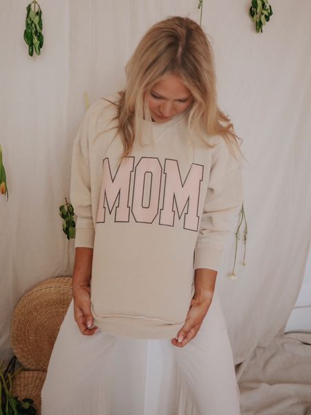 Calling all the flirty, pink-loving moms out there-- we love a blush moment. There is no better sweatshirt to throw on to run your errands, do chores around the house, or to take a much needed break in. Our favorite campus crew is the perfect way to show your mama pride! 

#LTKbaby #LTKkids #LTKbump