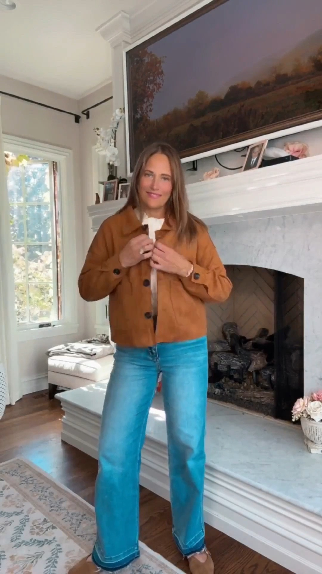 Amazon fashion finds we had to share with you! This brown jacket from Amazon is super cute and light weight. The ruffle shirt is the perfect Amazon look for less that is also under $50. Plus, we found this 100% mulberry silk scarf for less than $20! 

#LTKSeasonal #LTKOver40 #LTKMidsize