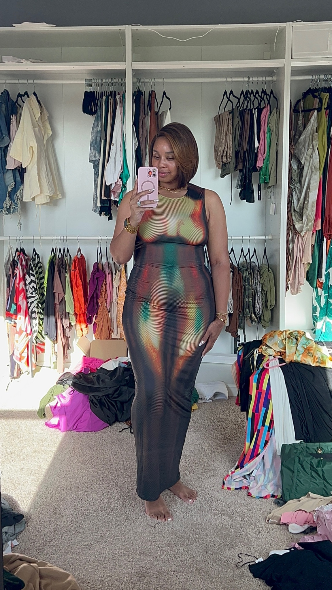 Closet is giving chaos, dress is giving 🔥

5’6” wearing a size Large. 

#LTKMidsize #LTKStyleTip #LTKFindsUnder50