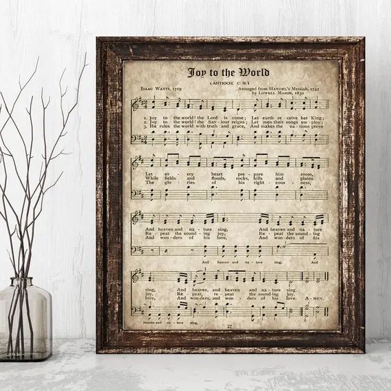 Joy to the World, Printable Christmas Hymn, Vintage Carol, Instant Download, Aged Antique Sheet Musi | Etsy (US)