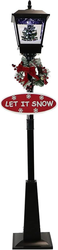 Fraser Hill Farm Let It Snow Series 71-in. Musical Street Lamp with Christmas Tree | 2 Festive Si... | Amazon (US)