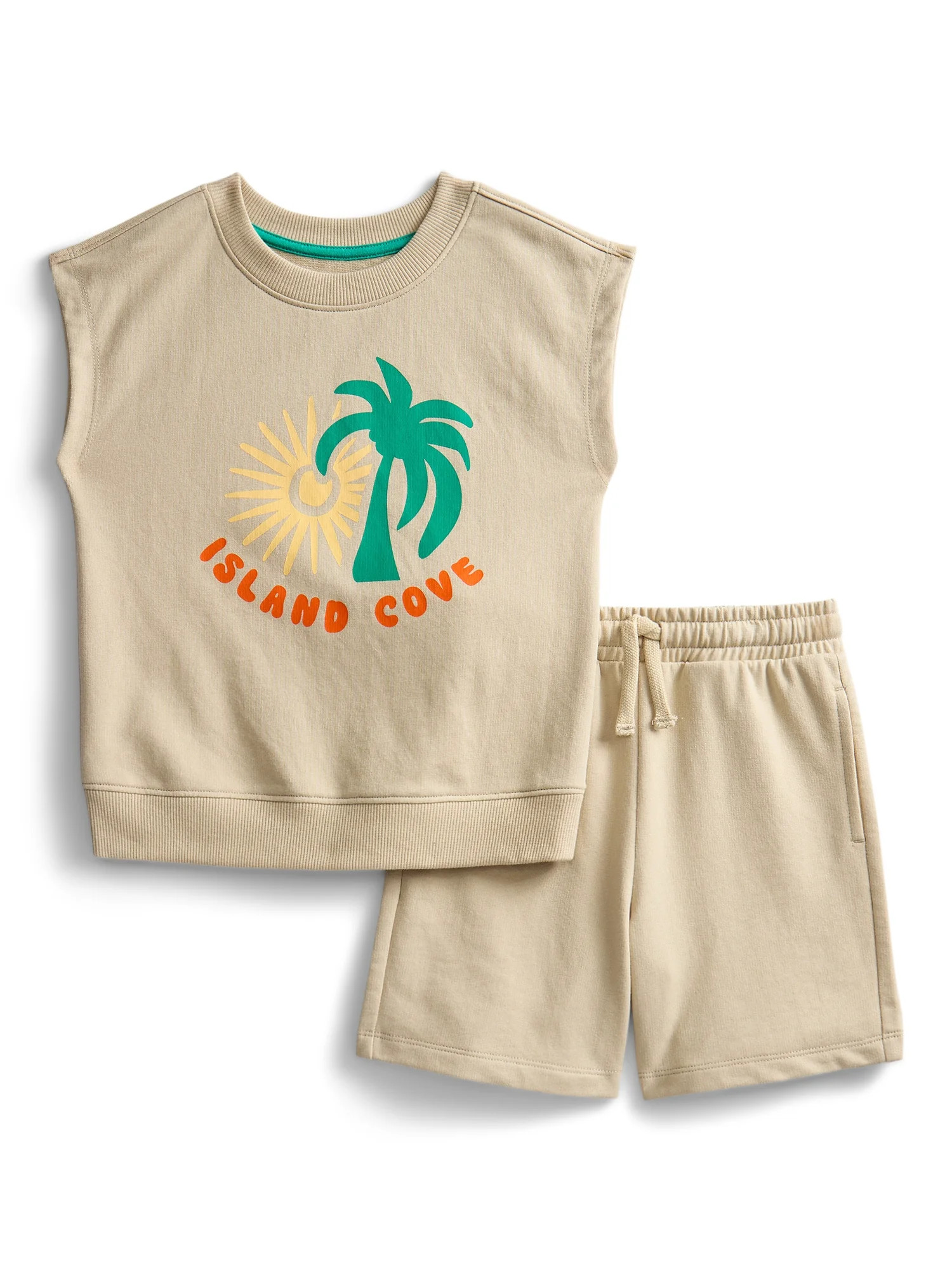 Wonder Nation Toddler Boys Sleeveless Graphic Tank Top and Matching Shorts Set, Sizes 12M-5T - Wa... | Walmart (US)