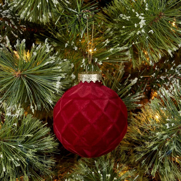 Flocked Plastic Ball Christmas Tree Ornament - Wondershop™ | Target