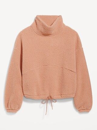 Cropped Sherpa Pullover Turtleneck Sweater for Women | Old Navy (US)