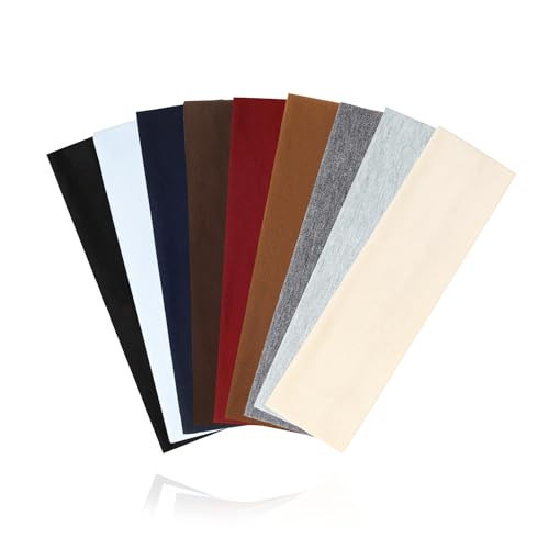 9 PCS Fashion Headbands for Women Elastic Hair Bands Soft Cotton Cloth Non-Slip Sweat Headbands for Workout Yoga Running Sports Daily Life Solid Color Hair Accessories,Unisex | Amazon (US)