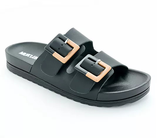 Make Your Selection: MUK LUKS Adjustable Slide Sandals - Isabelle | QVC