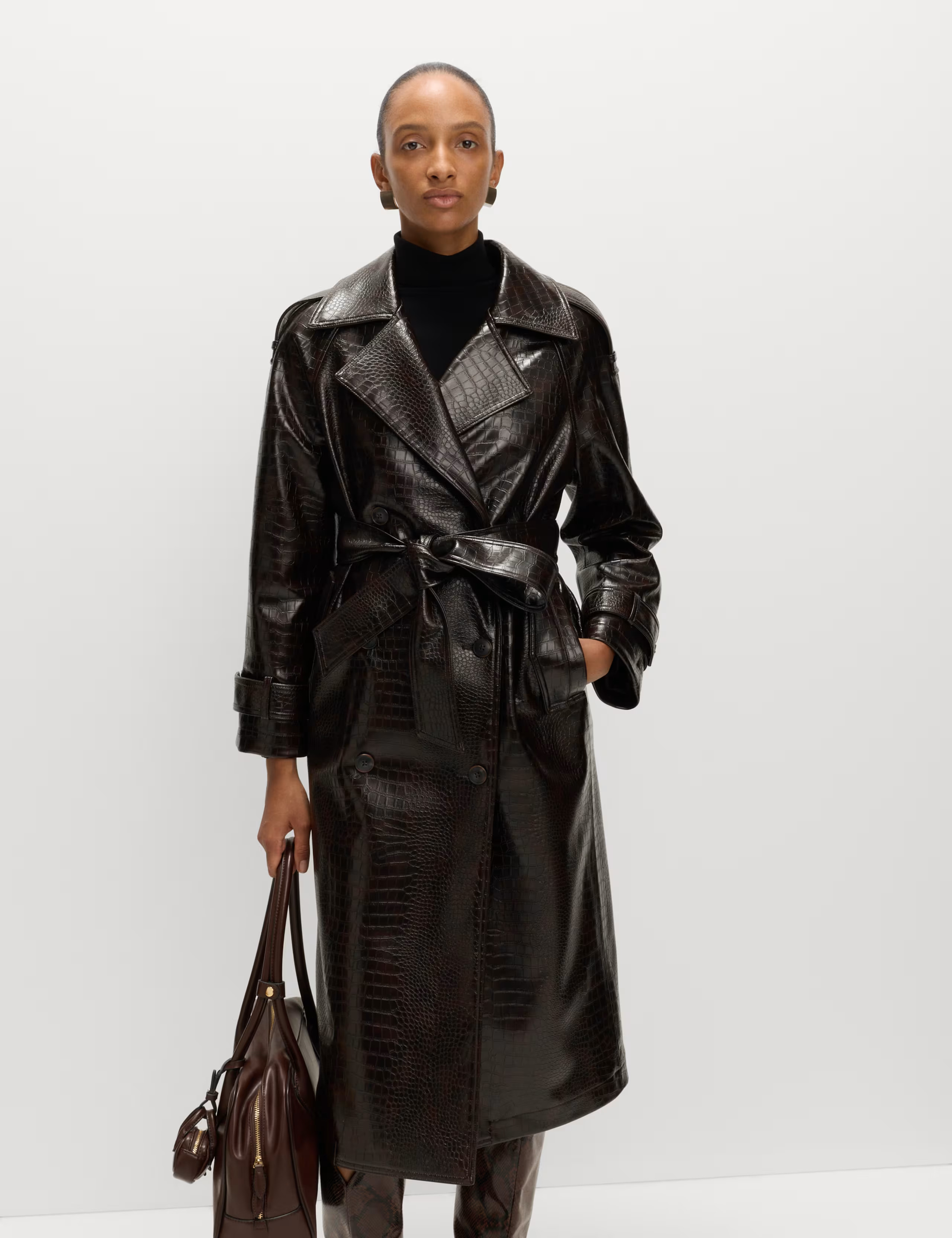Textured Belted Longline Trench Coat | Marks & Spencer (UK)