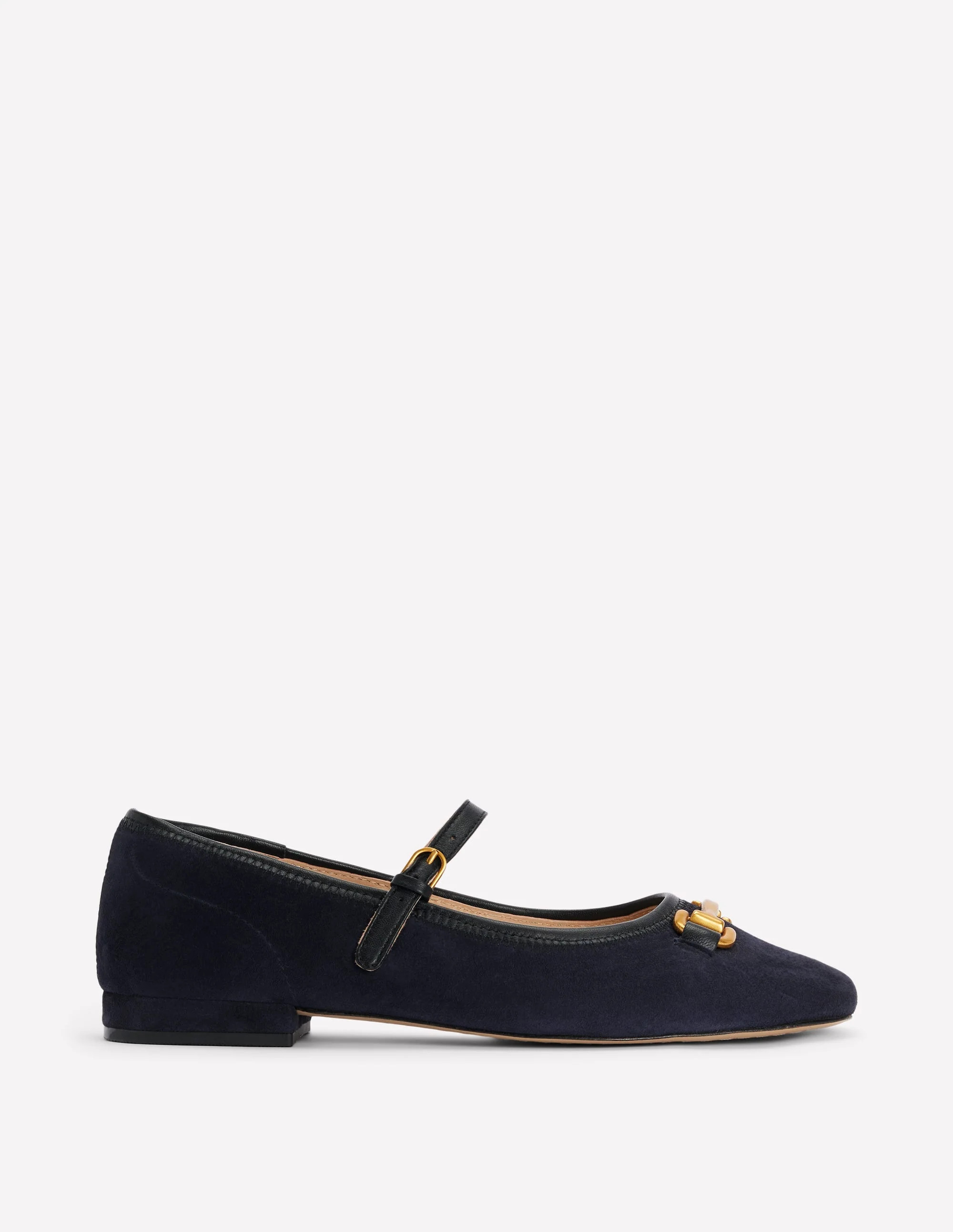 Iris Snaffle Mary Jane Flats-Dark Navy | Boden (US)