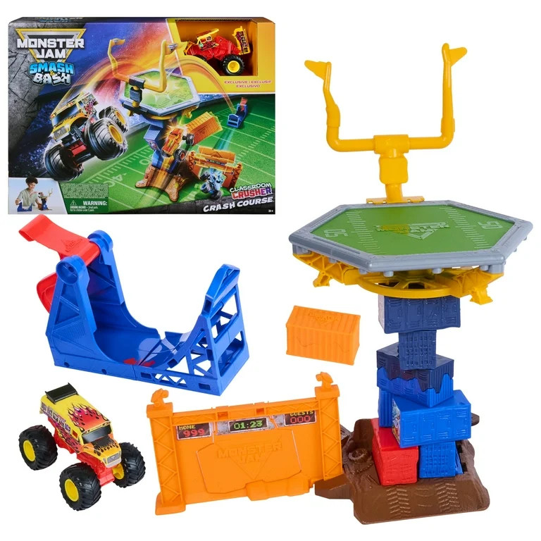 Monster Jam Smash & Bash Crash Course Playset, 16" Tower with 1:64 Monster Truck for Kids Ages 3 ... | Walmart (US)