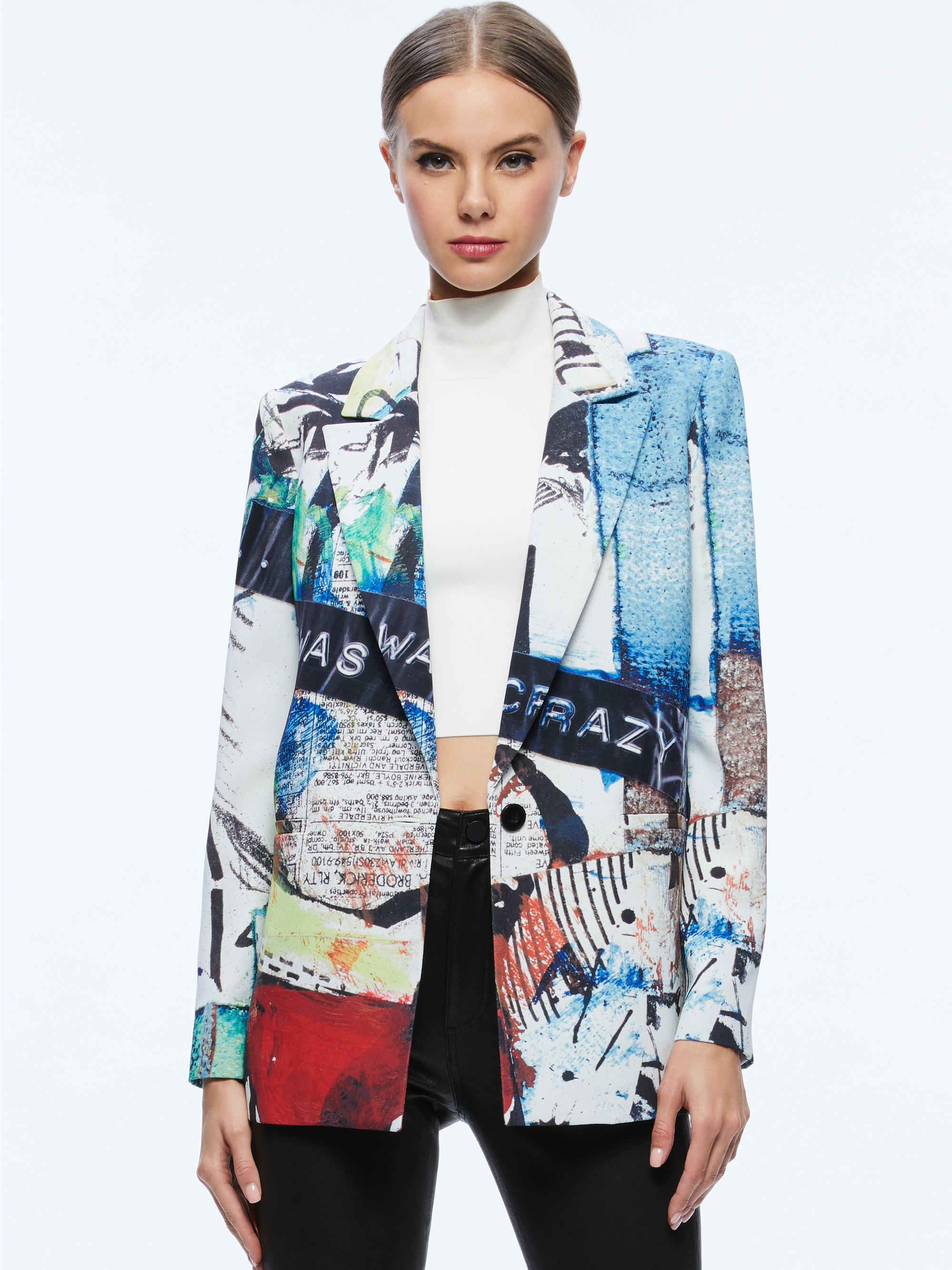 A+O X BASQUIAT DENNY BLAZER | Alice + Olivia