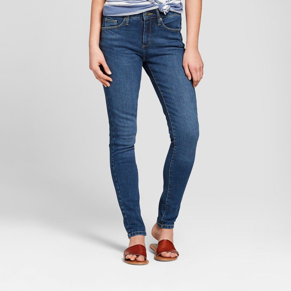 Women's High-Rise Skinny Jeans - Universal Thread Medium Wash 8 Long, Blue | Target