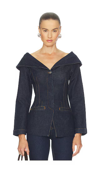 ALIGNE Denim Blazer in Blue. - size 4 | Revolve Clothing (Global)