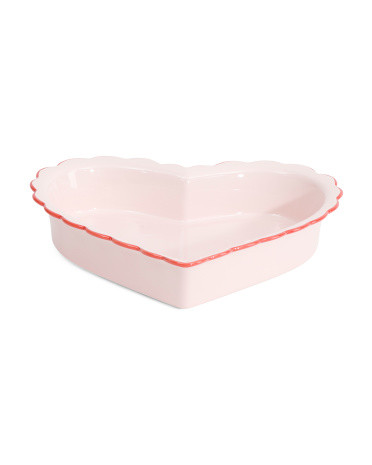 Figural Heart Shaped Ruffle Pie Dish | TJ Maxx