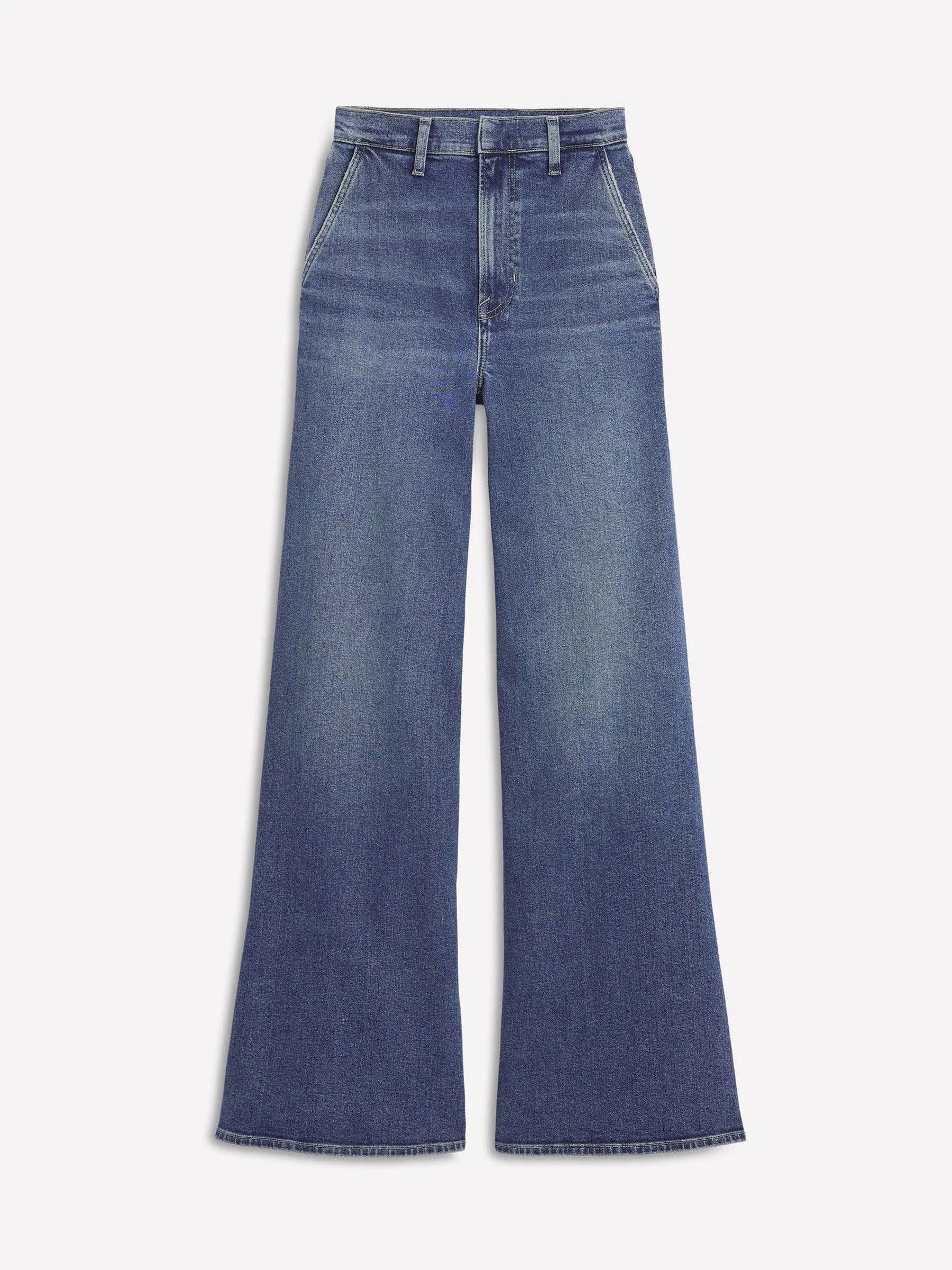 Boden Boden Blue High Rise Clean Wide Jeans | Next US