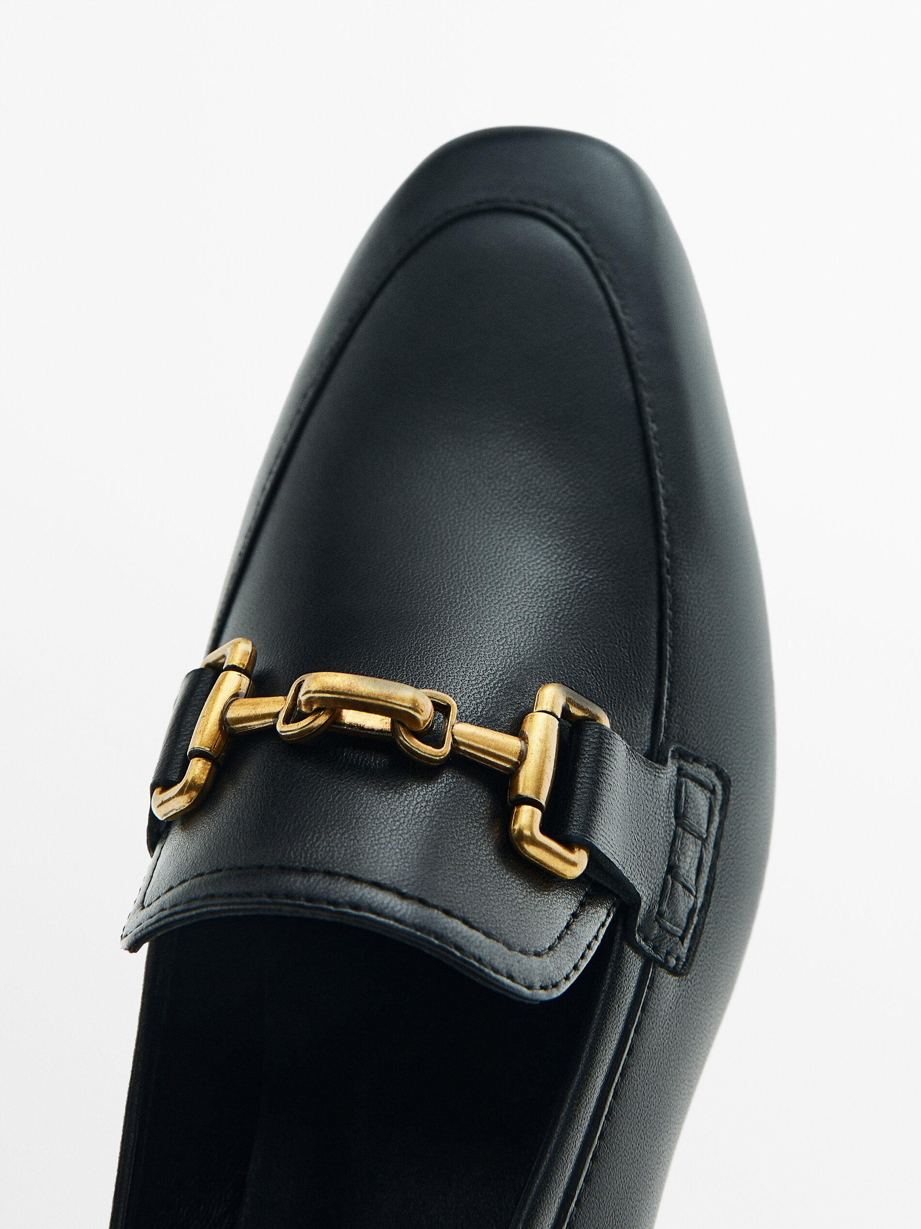 Leather loafers with buckle | Massimo Dutti UK