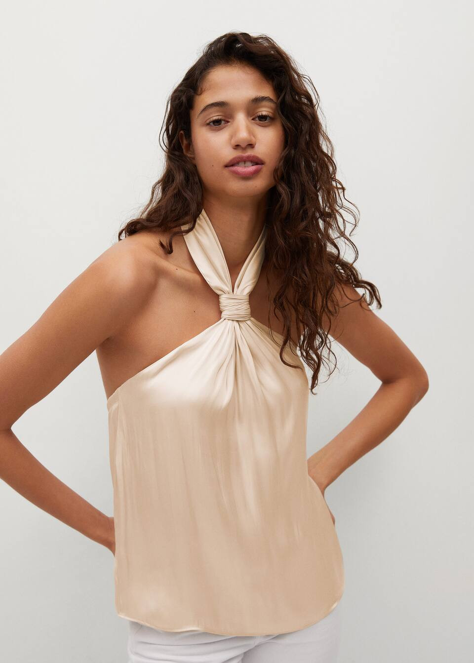 Knotted flowy top | MANGO (US)