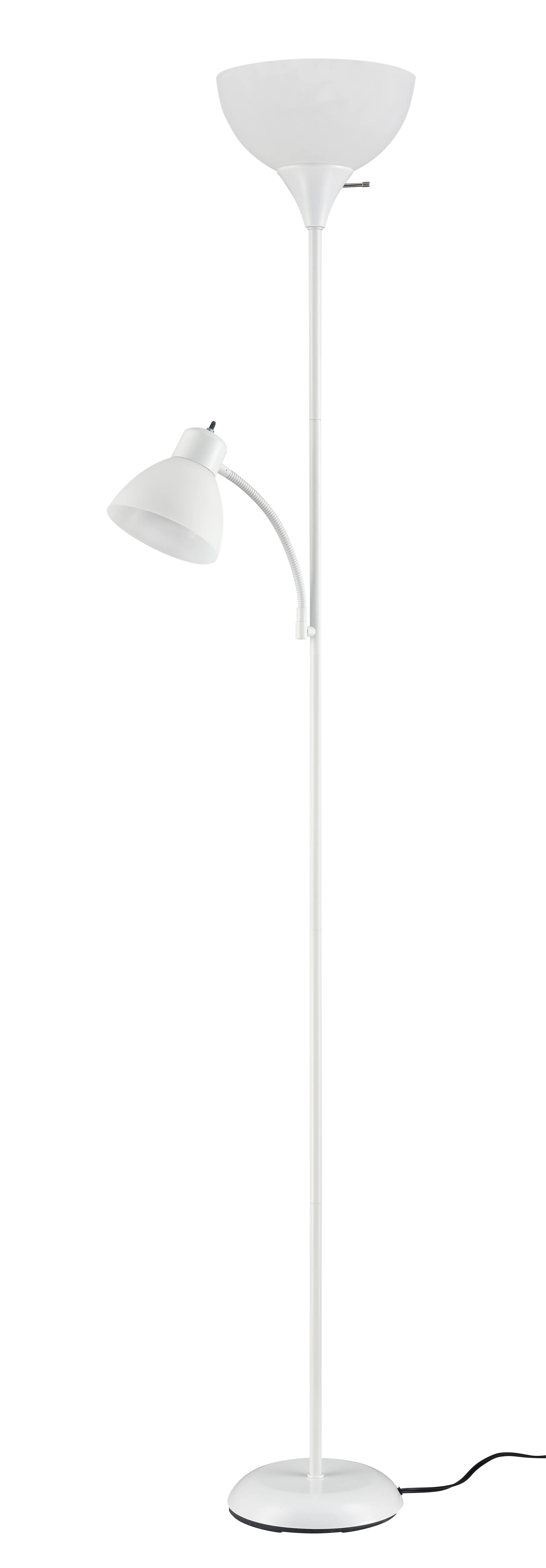 Mainstays 72" White Combo Floor Lamp with Reading Lamp, Modern Design | Walmart (US)
