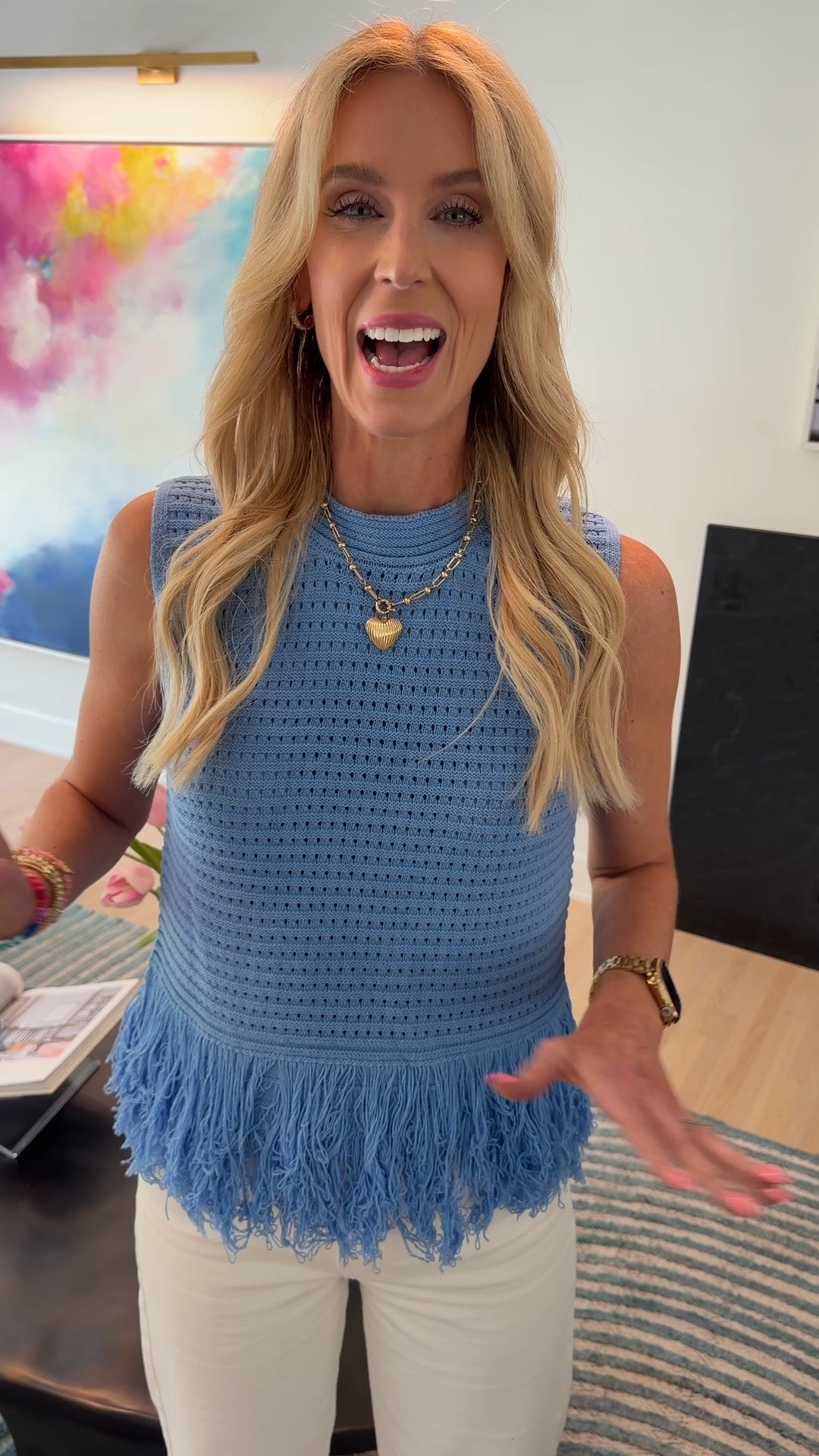 Love this Amazon fringe top!! Comes in multiple colors.