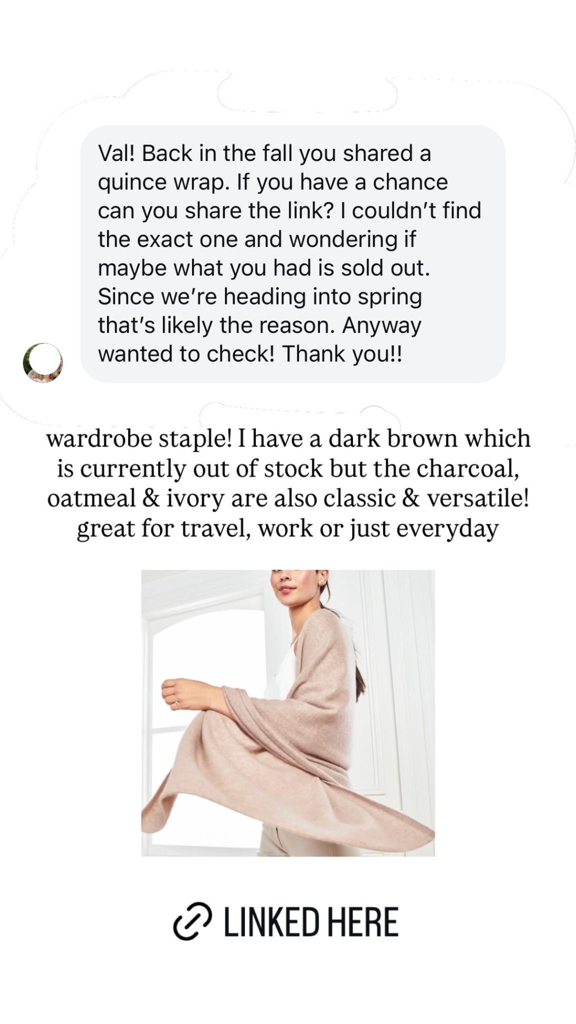 wardrobe staple! I have a dark brown which is currently out of stock but the charcoal, oatmeal & ivory are also classic & versatile! great for travel, work or just everyday

#LTKdayinmylife #LTKootd #LTKmomlife