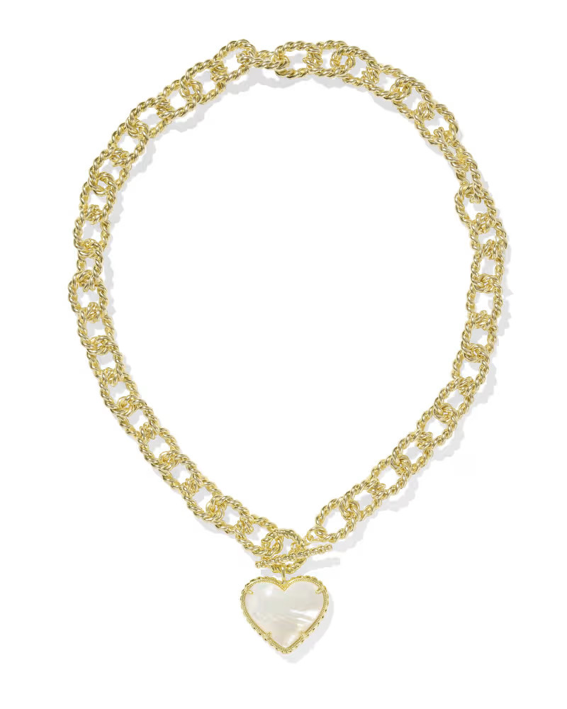 Haisley Heart Gold Statement Necklace in Ivory Mother-of-Pearl | Kendra Scott | Kendra Scott