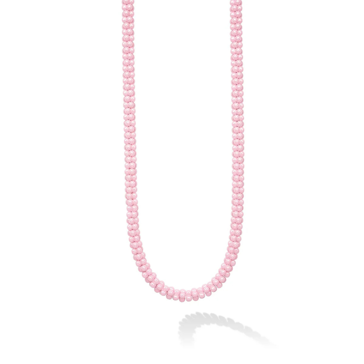 Pink Ceramic Beaded Necklace | 5mm | LAGOS