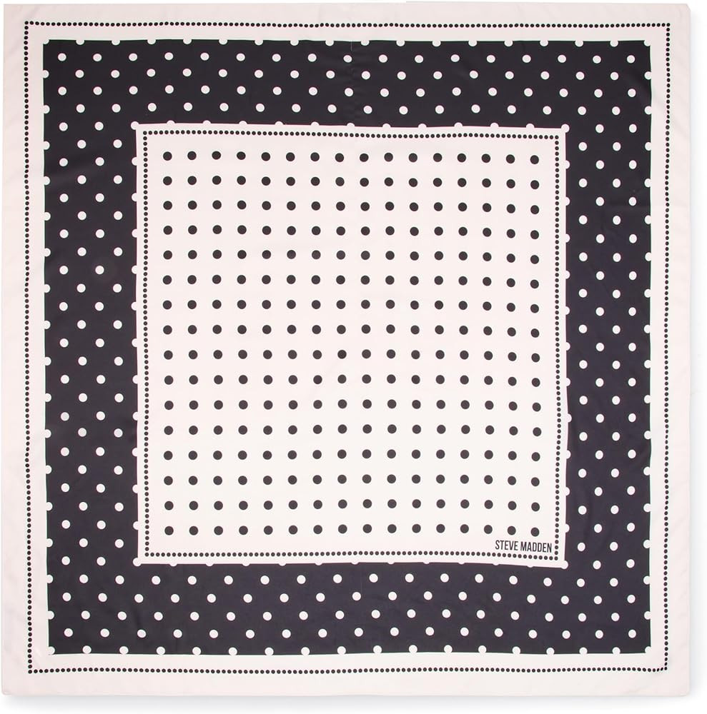Steve Madden Alyse Satin Square Scarf, Black Polka Dot | Amazon (US)