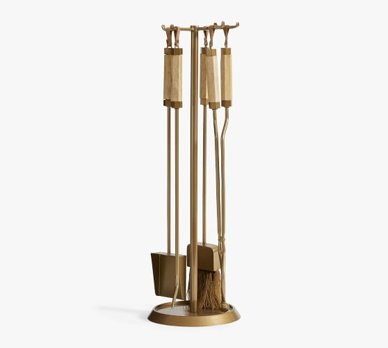 Vail Fireplace Brass Tool Set | Pottery Barn (US)