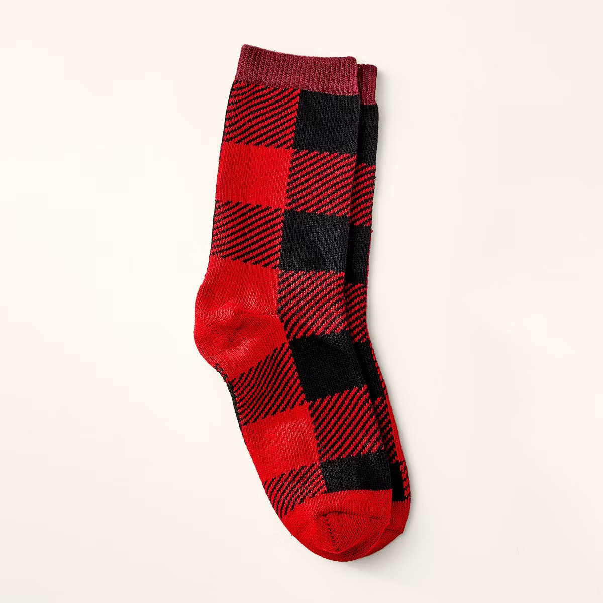 Adult Buffalo Check Crew Socks - Woolrich x Target Red/Black | Target