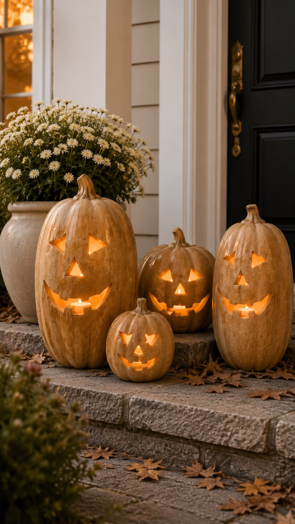 These chic ceramic pumpkins are the perfect fall decor if you love a more elevated aesthetic. They give your porch a cozy seasonal look without feeling overly Halloween-themed. The warm glow at night is absolutely beautiful. They look high-end but come at a much friendlier price. Definitely one of my favorite fall finds this year. 

 #LTKmomlife #LTKstorytime #LTKHome