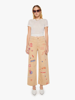 SNACKS! The Mid Rise Double Dip Nerdy - Khaki | Mother Denim