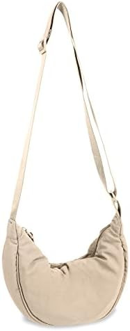 Nylon Crescent Crossbody Bag for Women Purses Trendy Men,Small Travel Sling Bag Hobo | Amazon (US)