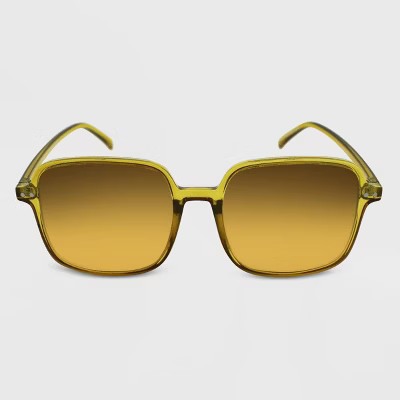 Women's Crystal Square Sunglasses - Wild Fable™ Yellow | Target